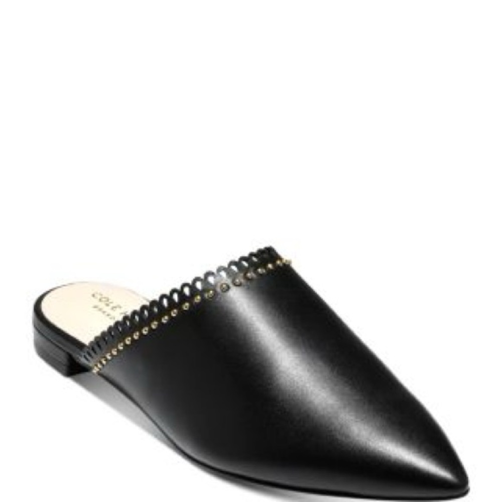 Black Cole Haan 8.5 Studded Mules NIB